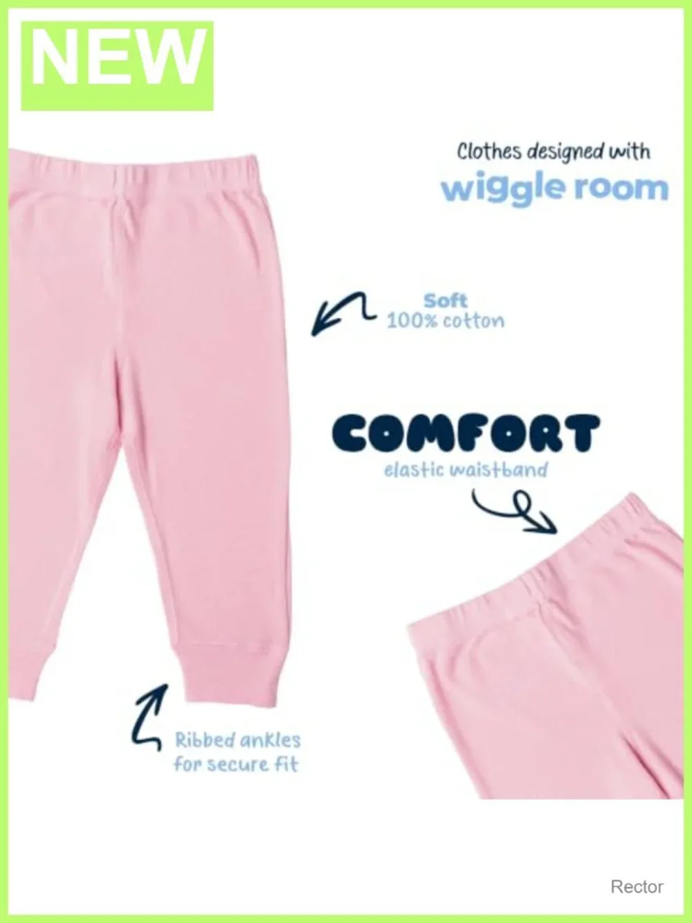 Baby Girls Active Pants Set 4-Pack Cotton Spandex Rib Knit Pull-On